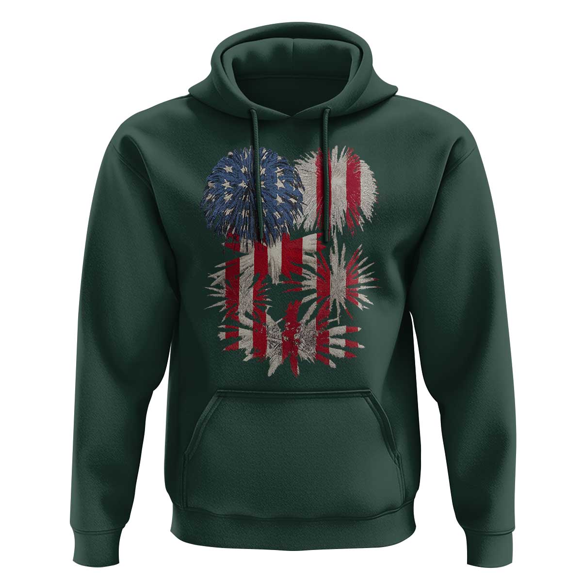 Funny American Fireworks Patriotic July 4th US Flag Hoodie - Wonder Print Shop
