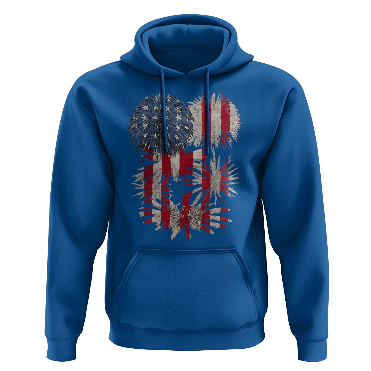 Funny American Fireworks Patriotic July 4th US Flag Hoodie - Wonder Print Shop
