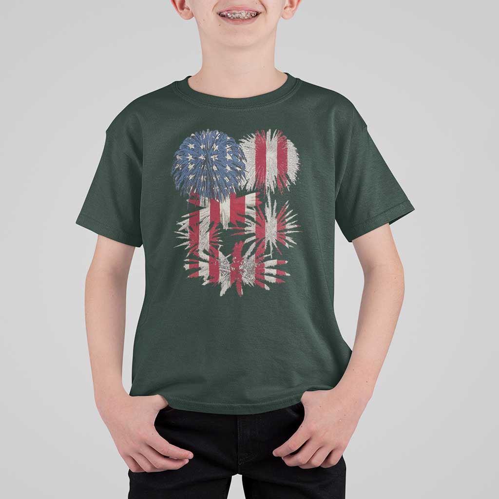 Funny American Fireworks Patriotic July 4th US Flag T Shirt For Kid - Wonder Print Shop