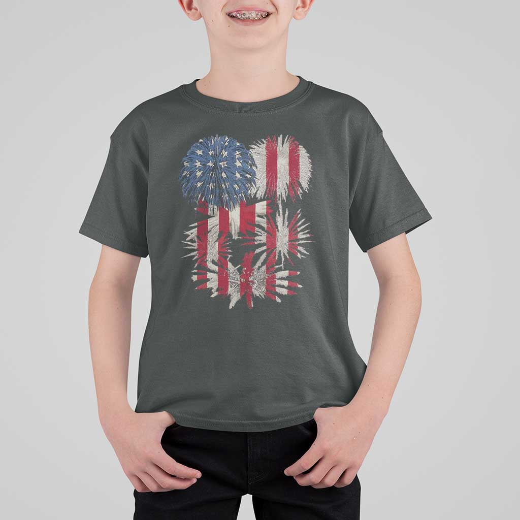 Funny American Fireworks Patriotic July 4th US Flag T Shirt For Kid - Wonder Print Shop