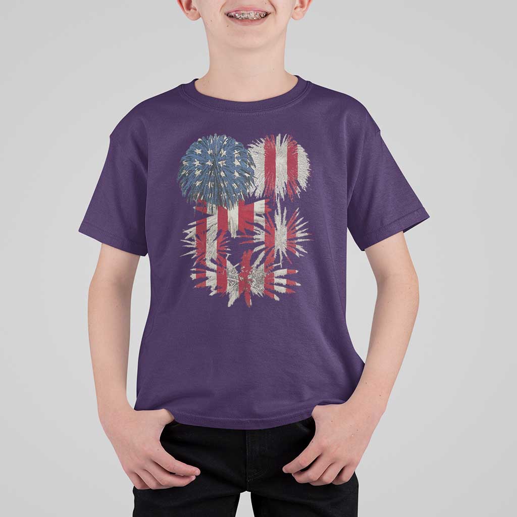 Funny American Fireworks Patriotic July 4th US Flag T Shirt For Kid - Wonder Print Shop