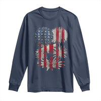 Funny American Fireworks Patriotic July 4th US Flag Long Sleeve Shirt - Wonder Print Shop