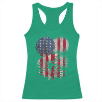 Funny American Fireworks Patriotic July 4th US Flag Racerback Tank Top - Wonder Print Shop