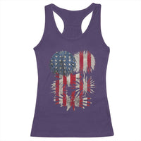 Funny American Fireworks Patriotic July 4th US Flag Racerback Tank Top - Wonder Print Shop
