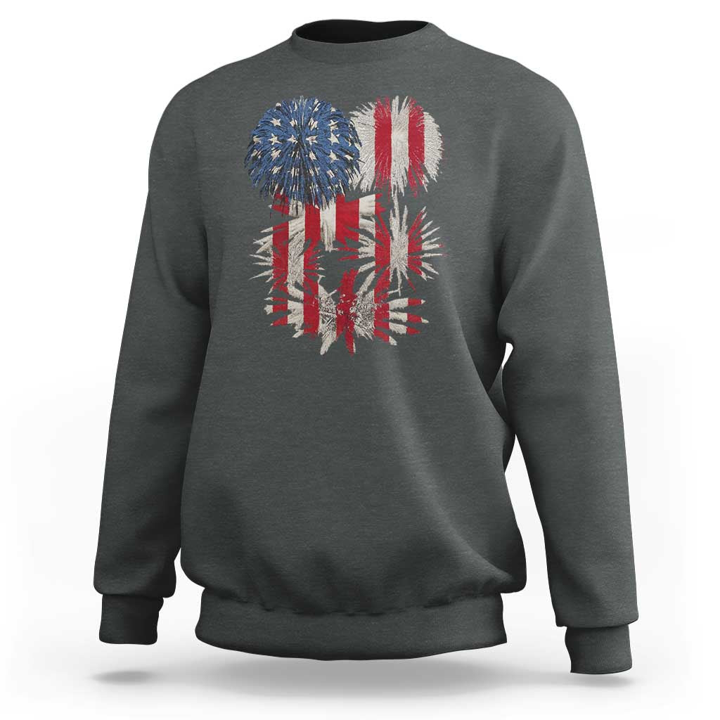 Funny American Fireworks Patriotic July 4th US Flag Sweatshirt - Wonder Print Shop