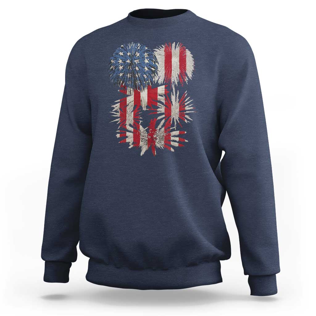 Funny American Fireworks Patriotic July 4th US Flag Sweatshirt - Wonder Print Shop