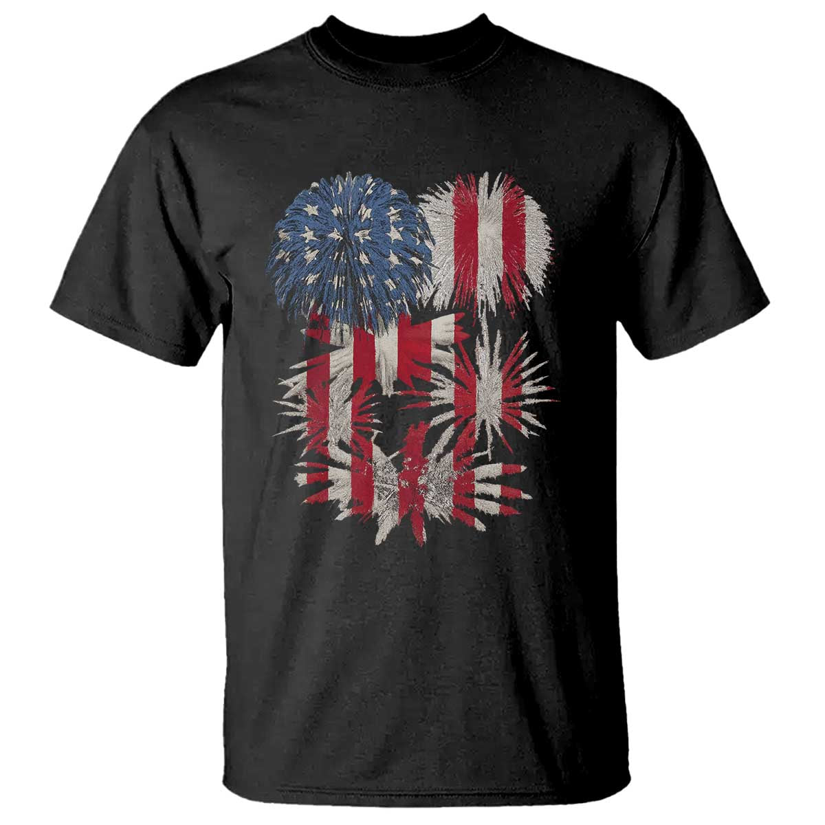 Funny American Fireworks Patriotic July 4th US Flag T Shirt - Wonder Print Shop