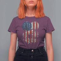 Funny American Fireworks Patriotic July 4th US Flag T Shirt For Women - Wonder Print Shop