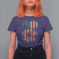 Funny American Fireworks Patriotic July 4th US Flag T Shirt For Women - Wonder Print Shop
