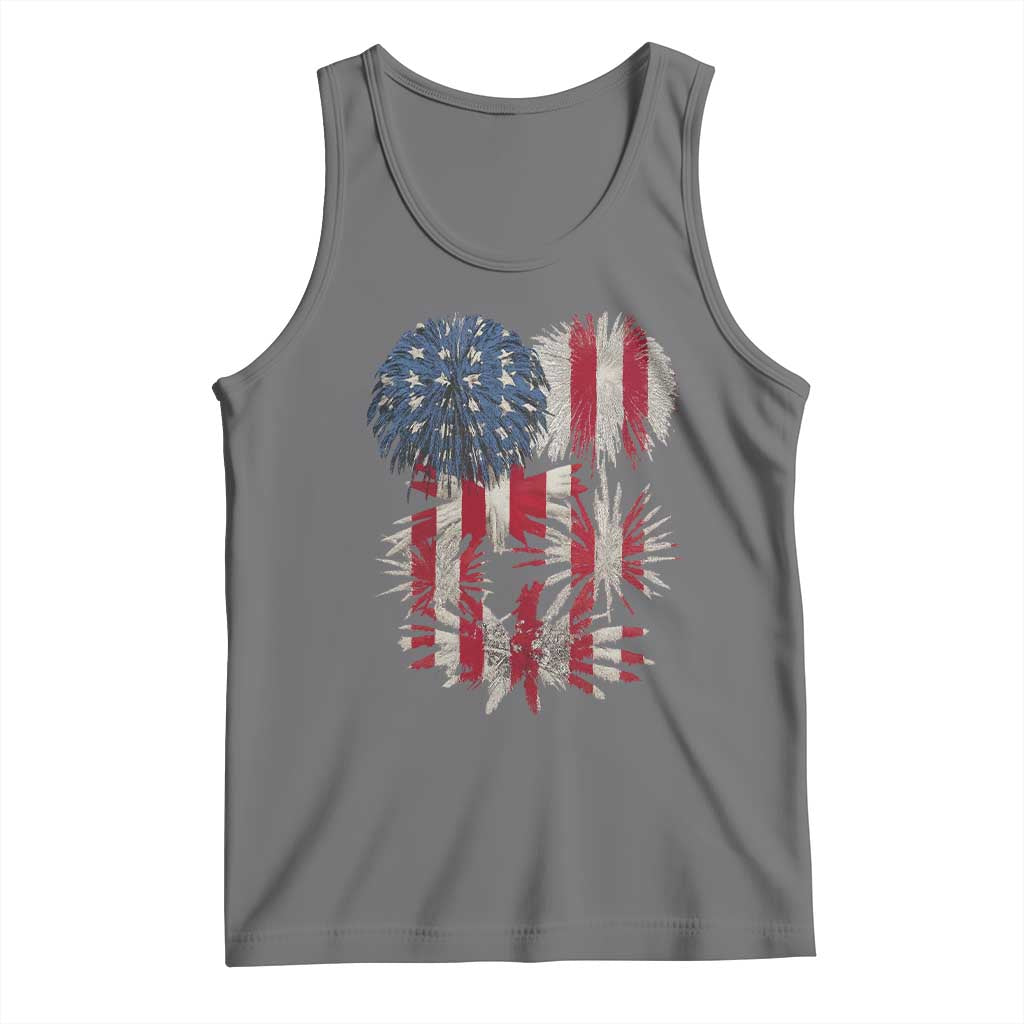 Funny American Fireworks Patriotic July 4th US Flag Tank Top - Wonder Print Shop