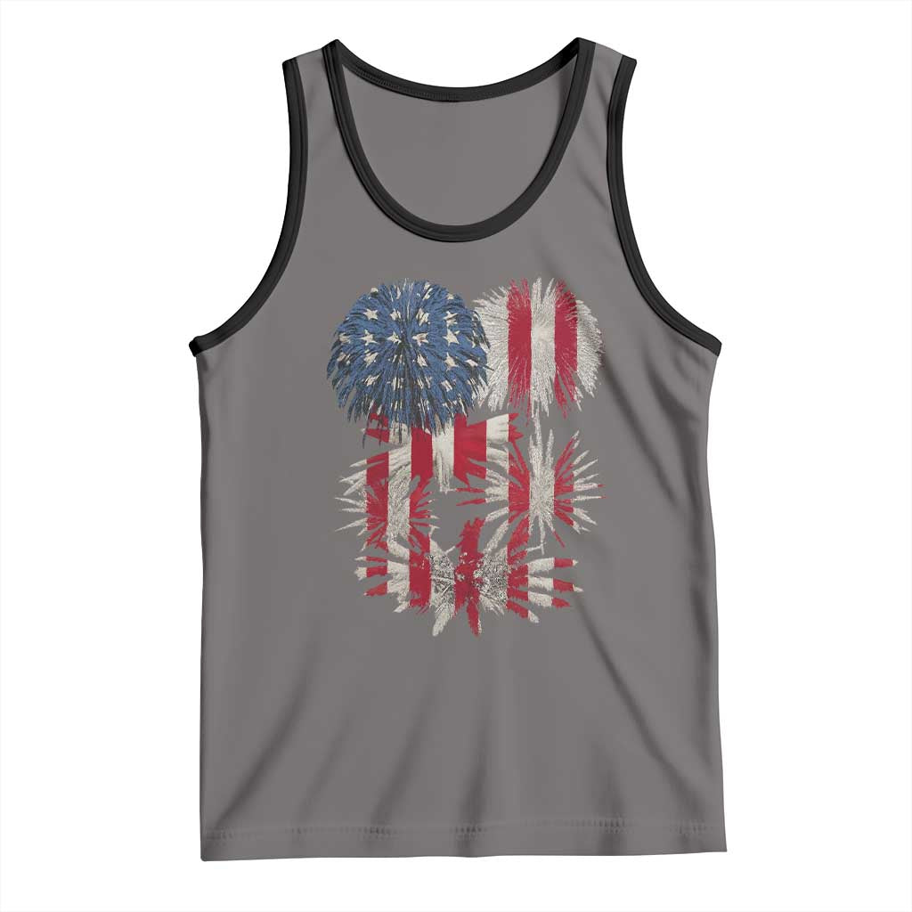 Funny American Fireworks Patriotic July 4th US Flag Tank Top - Wonder Print Shop