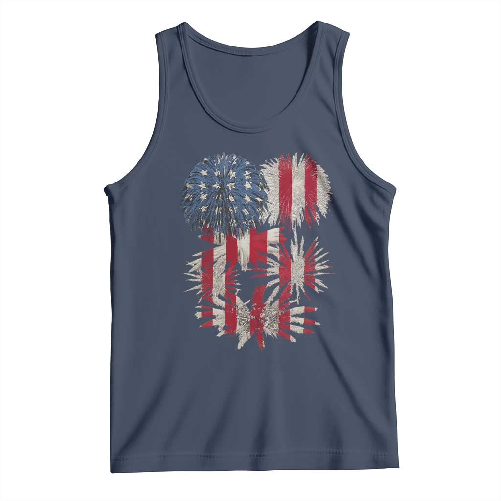 Funny American Fireworks Patriotic July 4th US Flag Tank Top - Wonder Print Shop