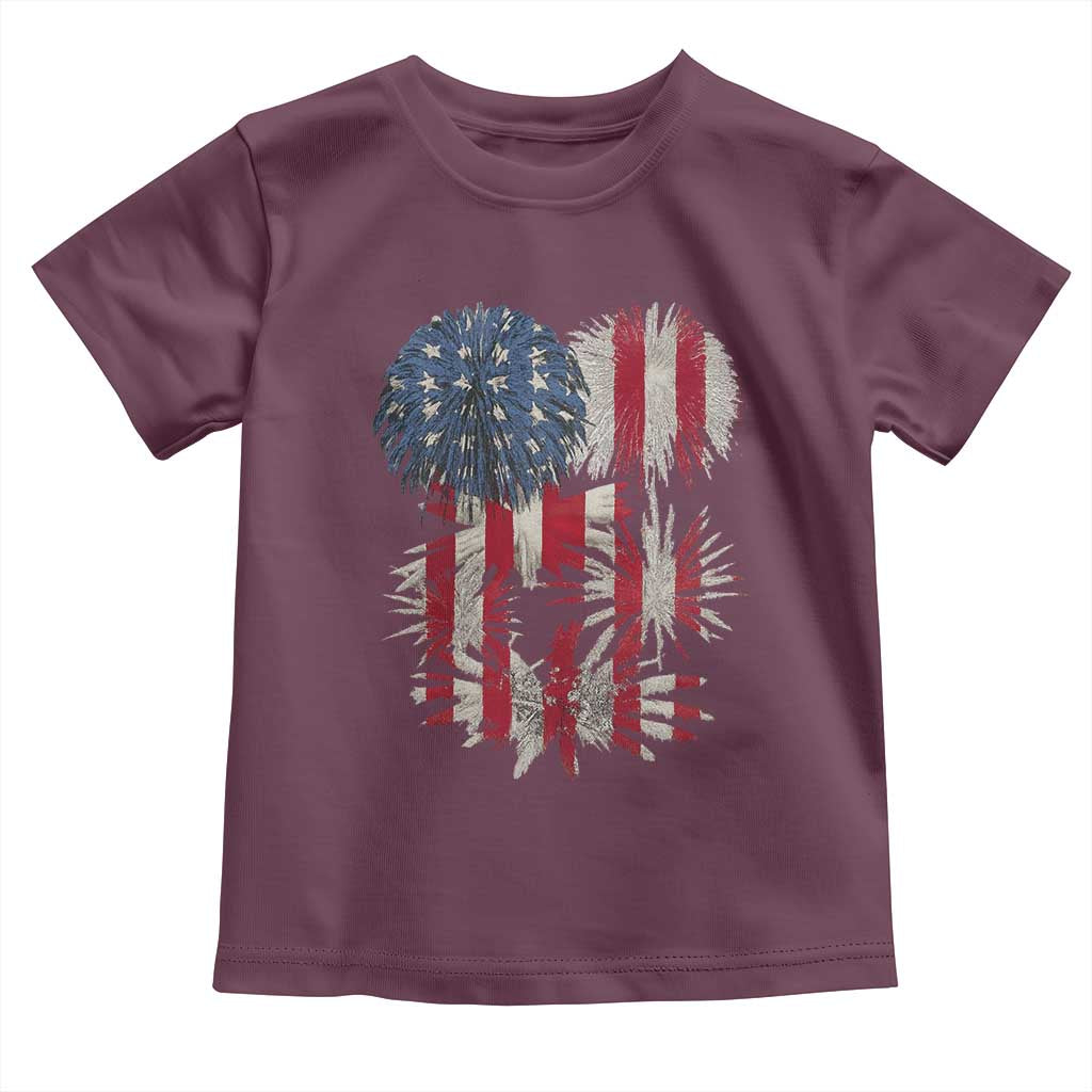 Funny American Fireworks Patriotic July 4th US Flag Toddler T Shirt - Wonder Print Shop