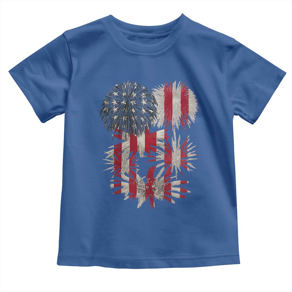 Funny American Fireworks Patriotic July 4th US Flag Toddler T Shirt - Wonder Print Shop