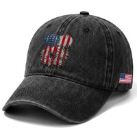 Funny American Fireworks Patriotic July 4th US Flag Washed Cotton Baseball Cap