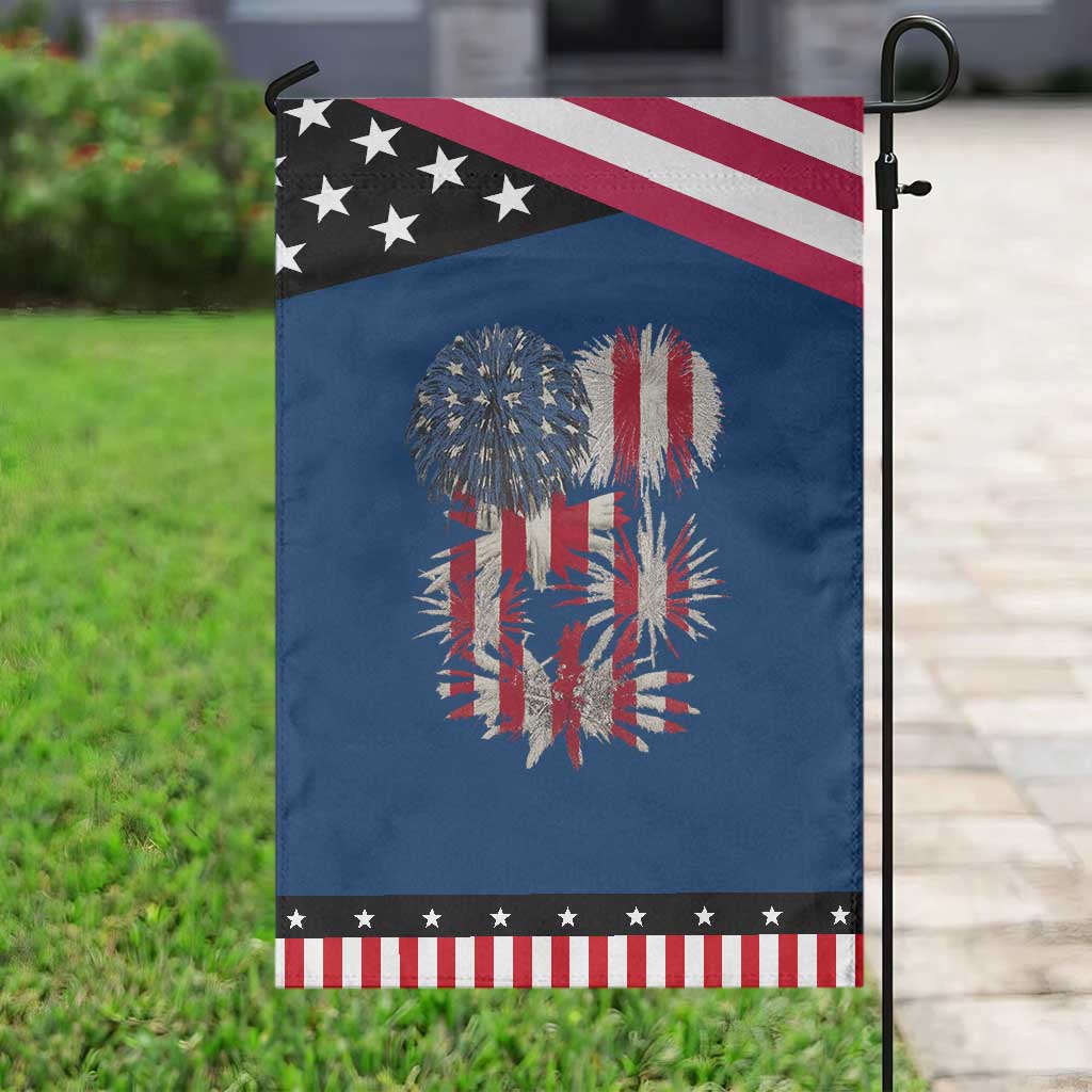 Funny American Fireworks Patriotic July 4th US Flag Garden Flag