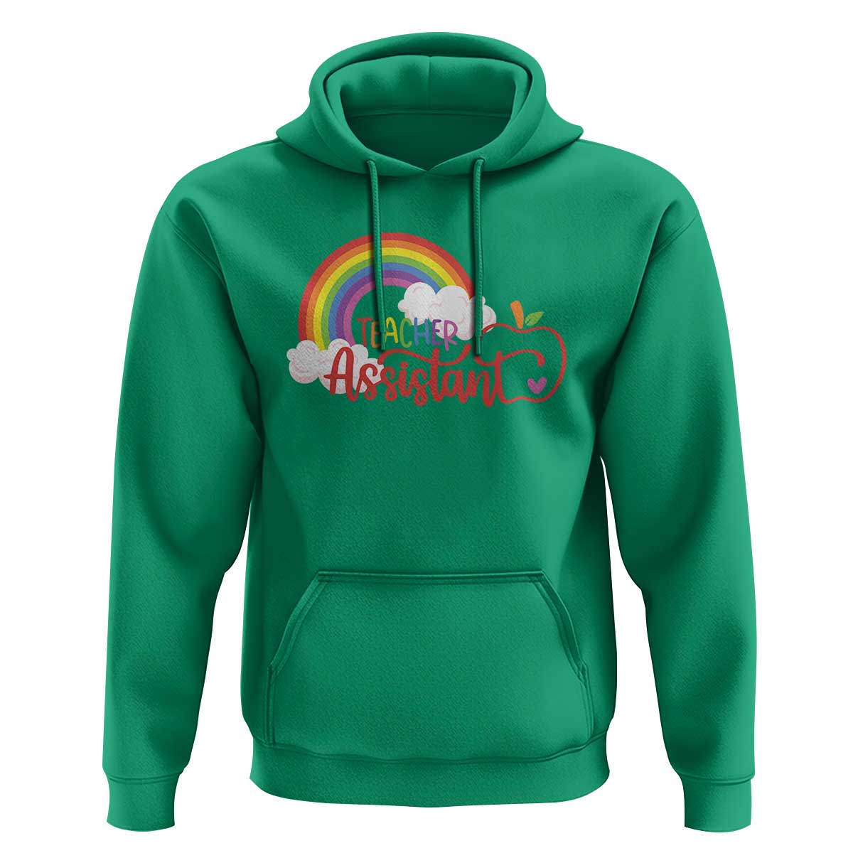 Teacher Assistant Hoodie Back To School Rainbow Apple Cloud - Wonder Print Shop