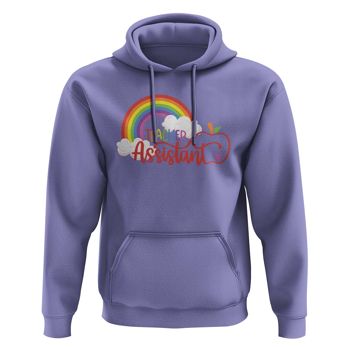 Teacher Assistant Hoodie Back To School Rainbow Apple Cloud - Wonder Print Shop