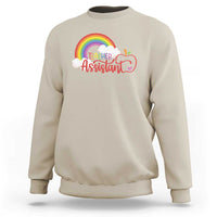 Teacher Assistant Sweatshirt Back To School Rainbow Apple Cloud - Wonder Print Shop