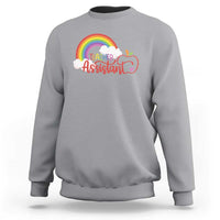 Teacher Assistant Sweatshirt Back To School Rainbow Apple Cloud - Wonder Print Shop