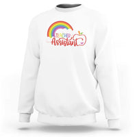 Teacher Assistant Sweatshirt Back To School Rainbow Apple Cloud - Wonder Print Shop