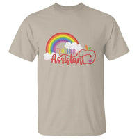 Teacher Assistant T Shirt Back To School Rainbow Apple Cloud - Wonder Print Shop