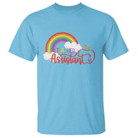 Teacher Assistant T Shirt Back To School Rainbow Apple Cloud - Wonder Print Shop