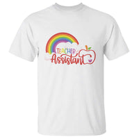 Teacher Assistant T Shirt Back To School Rainbow Apple Cloud - Wonder Print Shop