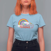 Teacher Assistant T Shirt For Women Back To School Rainbow Apple Cloud - Wonder Print Shop