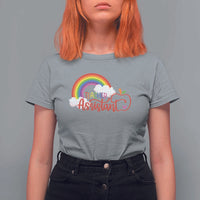 Teacher Assistant T Shirt For Women Back To School Rainbow Apple Cloud - Wonder Print Shop