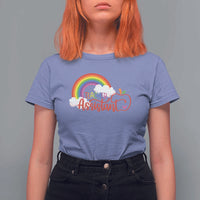 Teacher Assistant T Shirt For Women Back To School Rainbow Apple Cloud - Wonder Print Shop