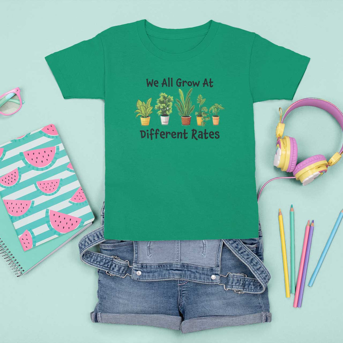 Special Education Teacher T Shirt For Kid We All Grow At Different Rates Plants - Wonder Print Shop