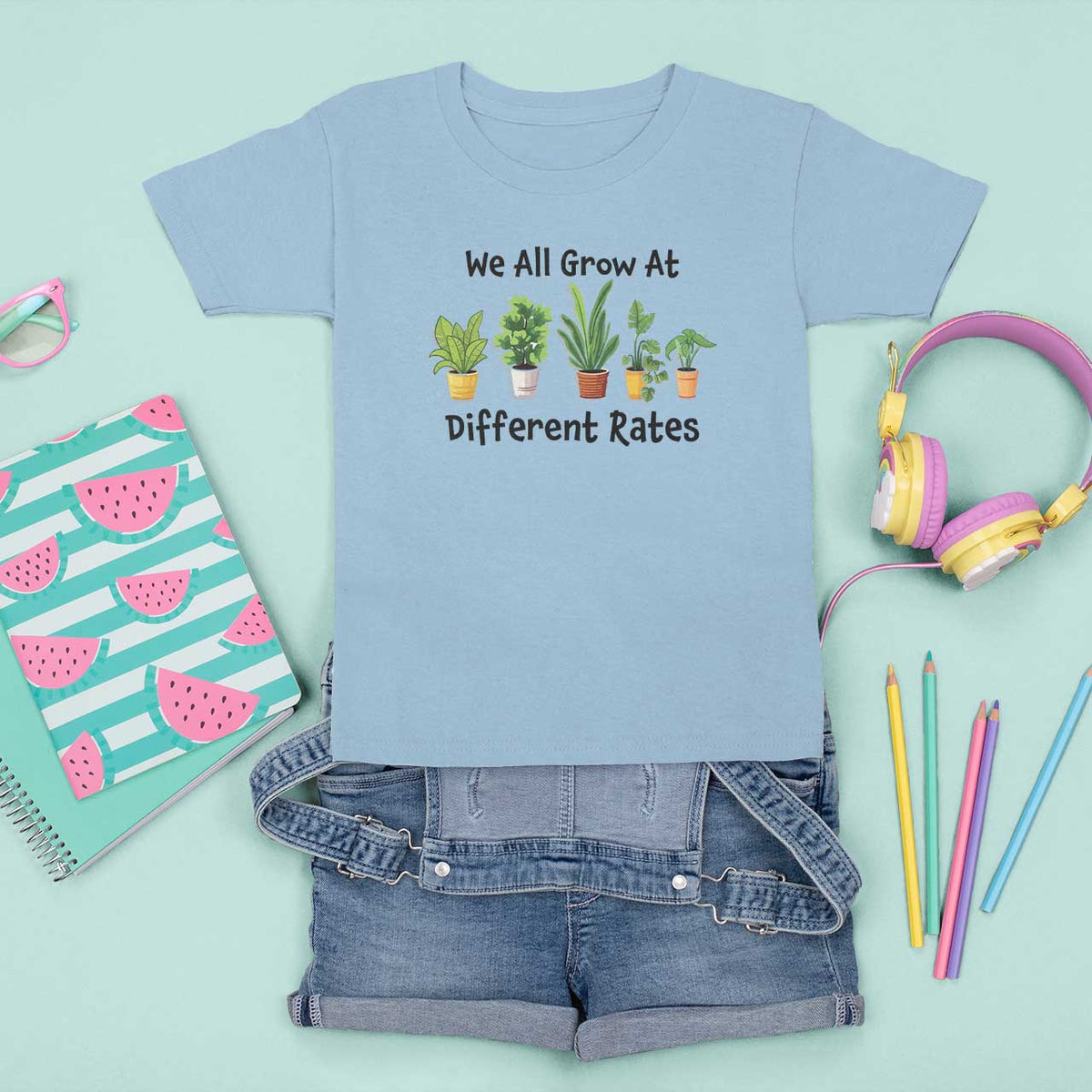 Special Education Teacher T Shirt For Kid We All Grow At Different Rates Plants - Wonder Print Shop