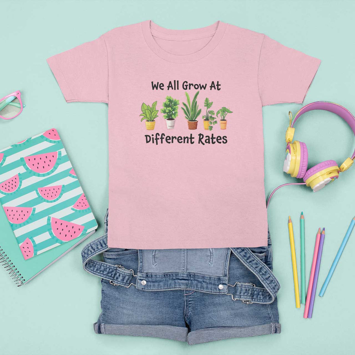 Special Education Teacher T Shirt For Kid We All Grow At Different Rates Plants - Wonder Print Shop
