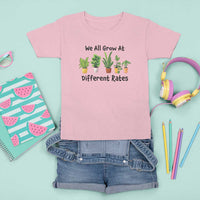 Special Education Teacher T Shirt For Kid We All Grow At Different Rates Plants - Wonder Print Shop
