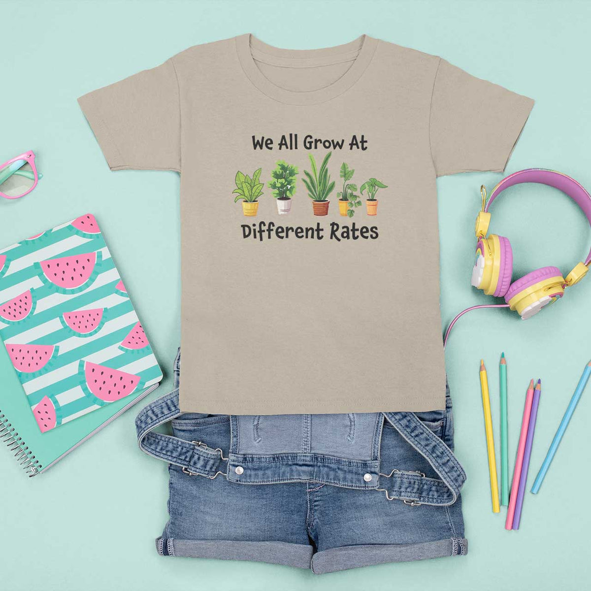 Special Education Teacher T Shirt For Kid We All Grow At Different Rates Plants - Wonder Print Shop