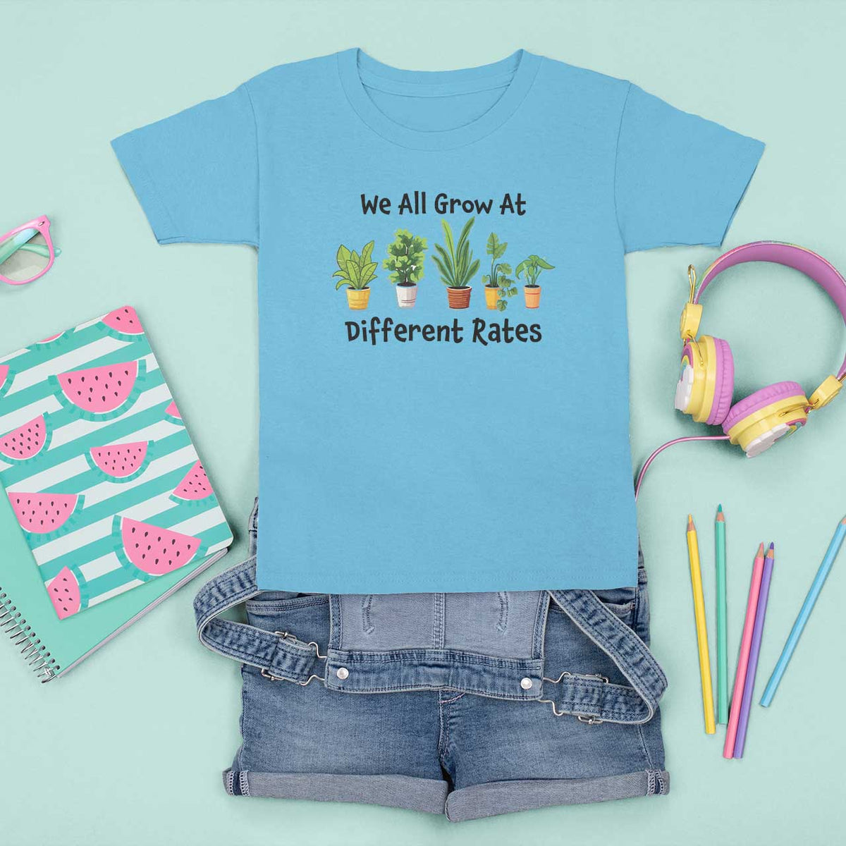 Special Education Teacher T Shirt For Kid We All Grow At Different Rates Plants - Wonder Print Shop