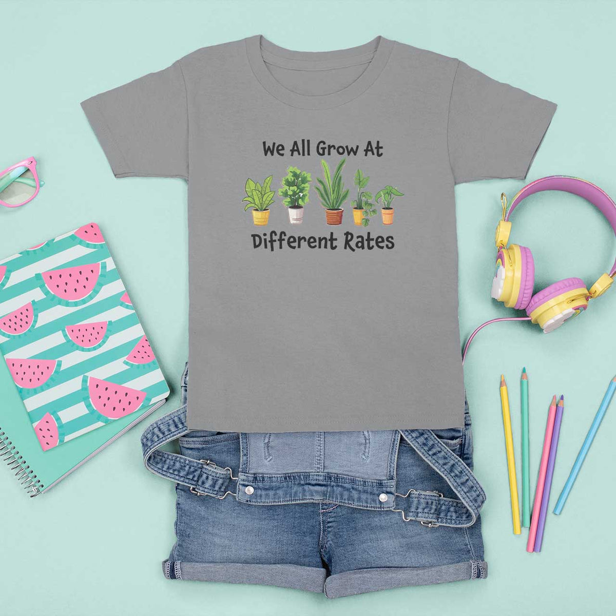 Special Education Teacher T Shirt For Kid We All Grow At Different Rates Plants - Wonder Print Shop