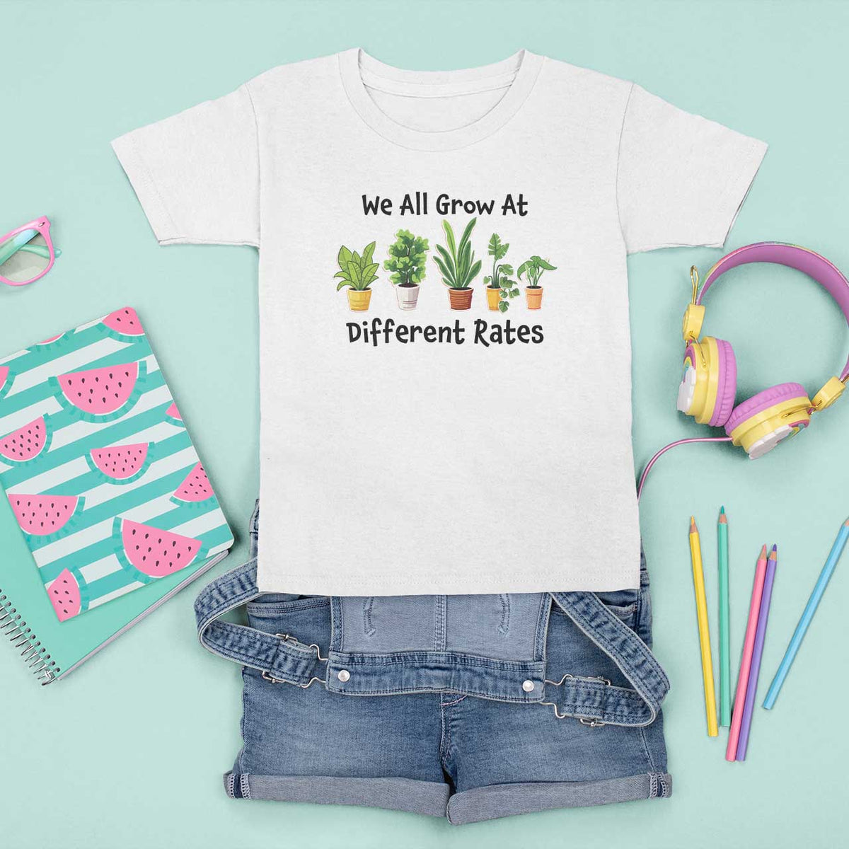 Special Education Teacher T Shirt For Kid We All Grow At Different Rates Plants - Wonder Print Shop