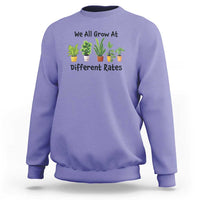 Special Education Teacher Sweatshirt We All Grow At Different Rates Plants - Wonder Print Shop