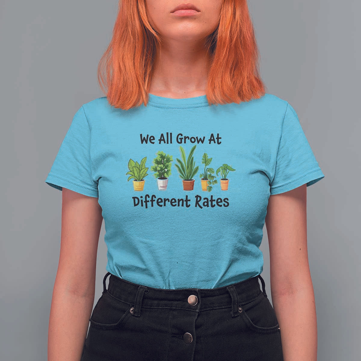 Special Education Teacher T Shirt For Women We All Grow At Different Rates Plants - Wonder Print Shop