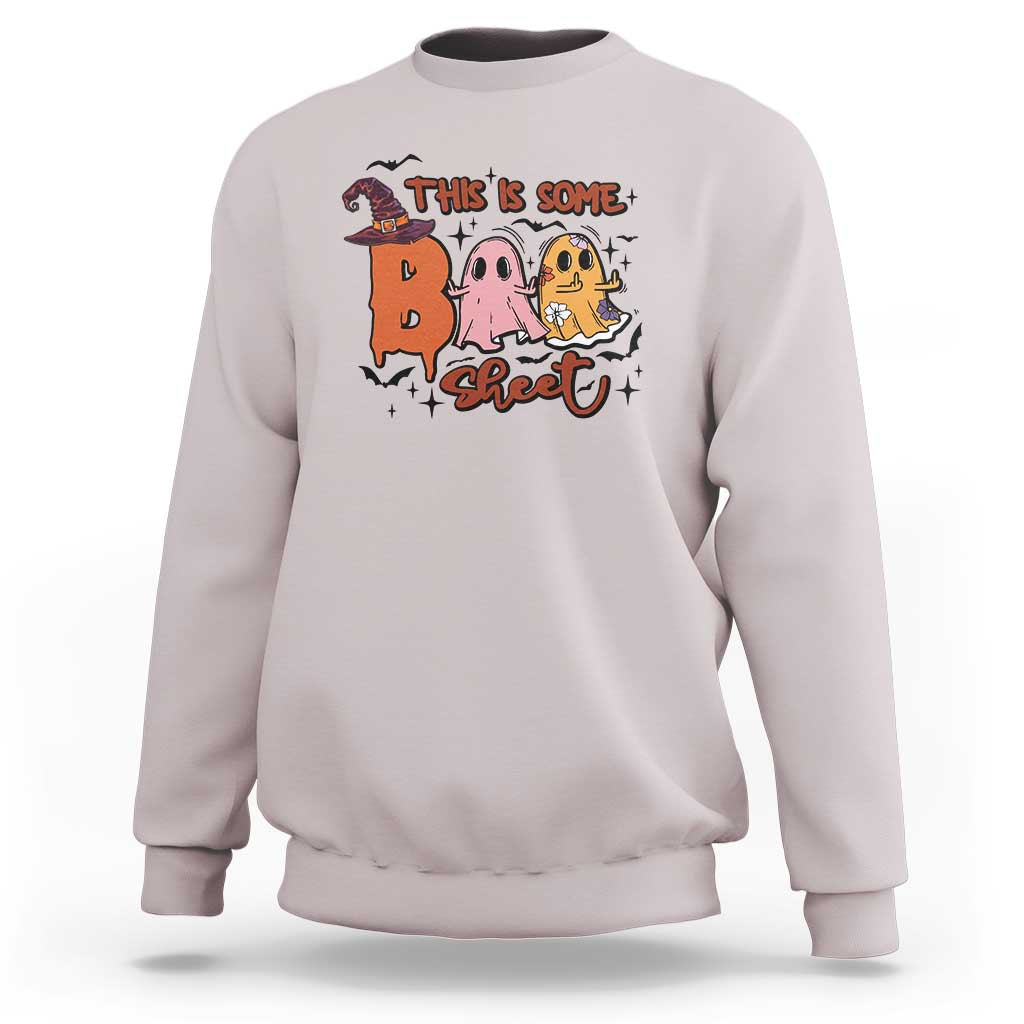 Funny This Is Some Boo Sheet Sweatshirt Halloween Ghost Witch Hat - Wonder Print Shop