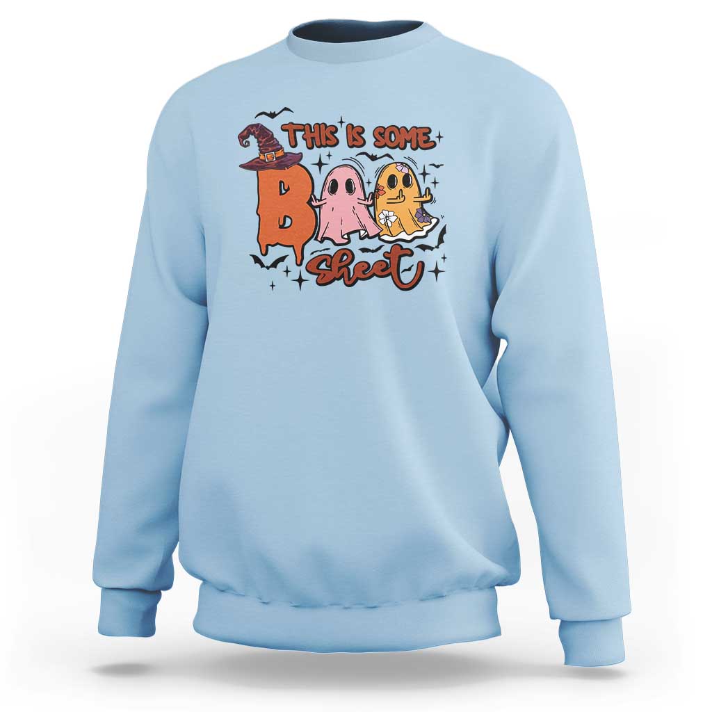 Funny This Is Some Boo Sheet Sweatshirt Halloween Ghost Witch Hat - Wonder Print Shop