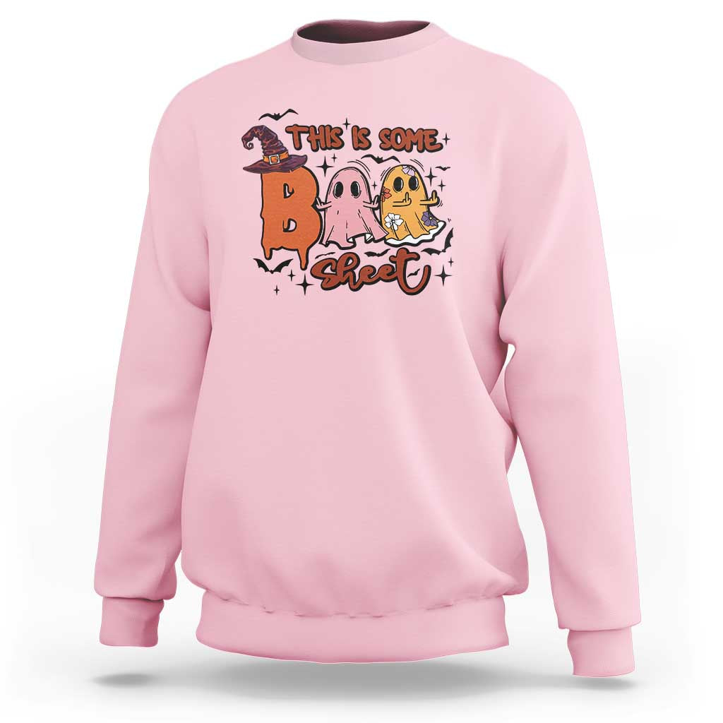 Funny This Is Some Boo Sheet Sweatshirt Halloween Ghost Witch Hat - Wonder Print Shop