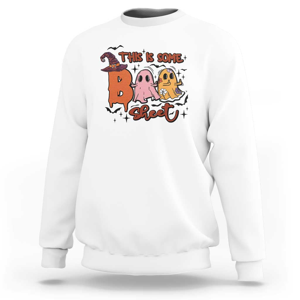 Funny This Is Some Boo Sheet Sweatshirt Halloween Ghost Witch Hat - Wonder Print Shop