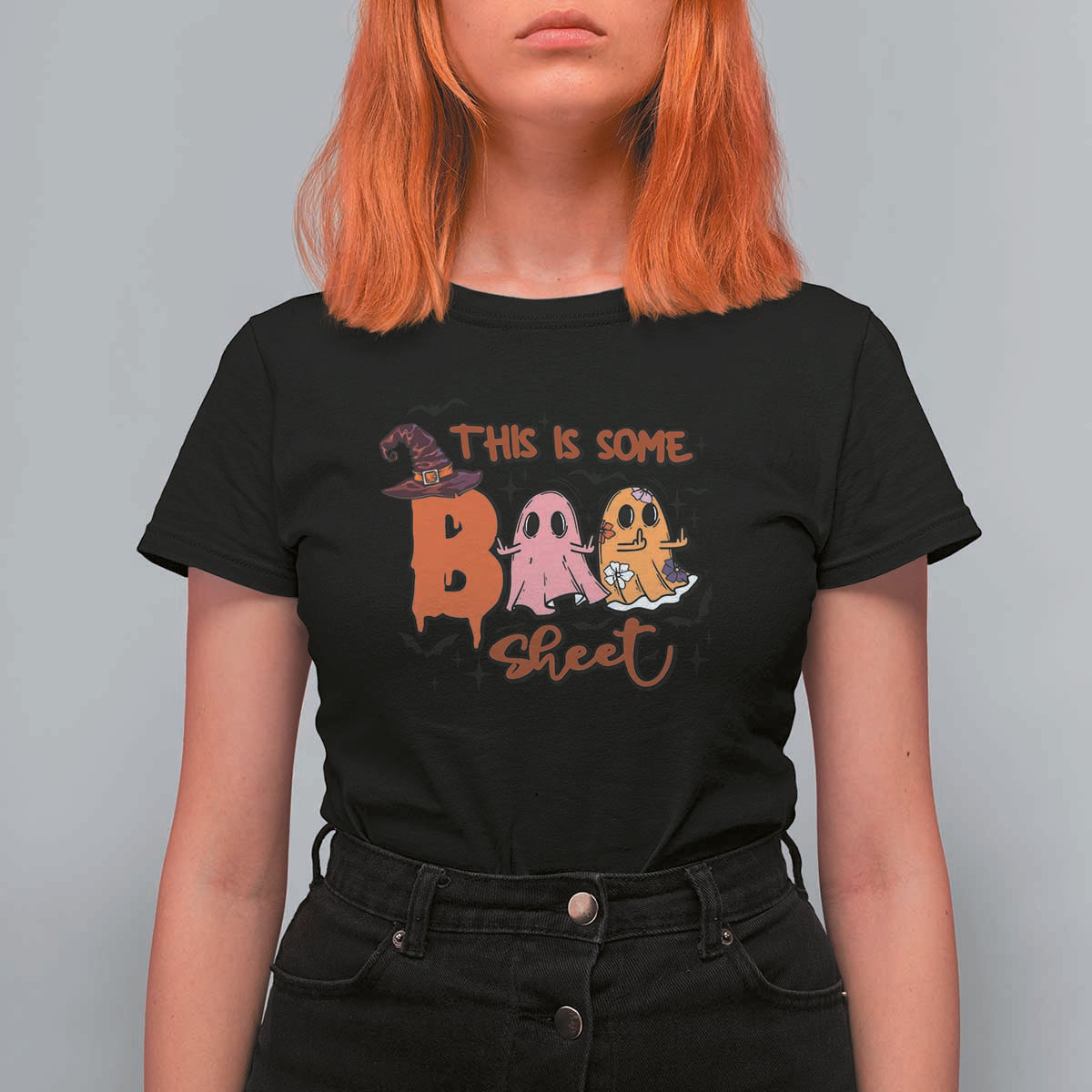 Funny This Is Some Boo Sheet T Shirt For Women Halloween Ghost Witch Hat - Wonder Print Shop