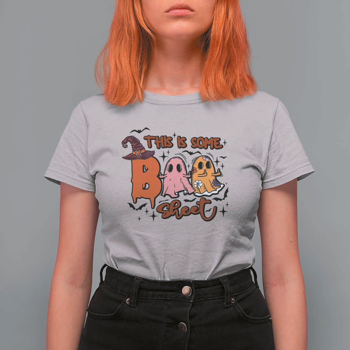 Funny This Is Some Boo Sheet T Shirt For Women Halloween Ghost Witch Hat - Wonder Print Shop