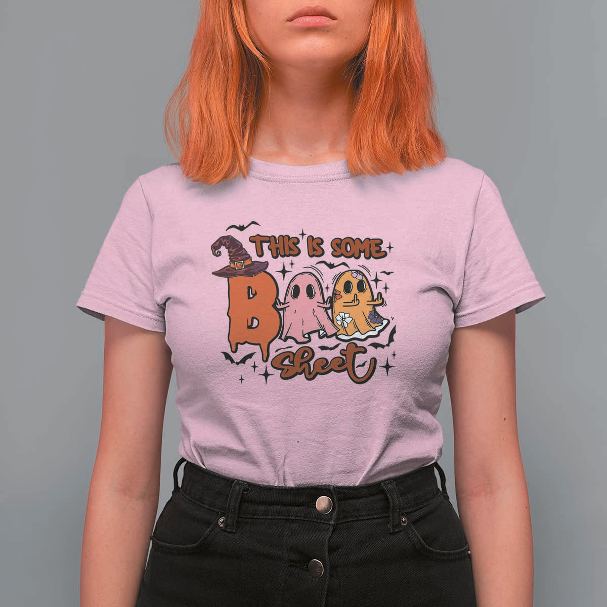 Funny This Is Some Boo Sheet T Shirt For Women Halloween Ghost Witch Hat - Wonder Print Shop