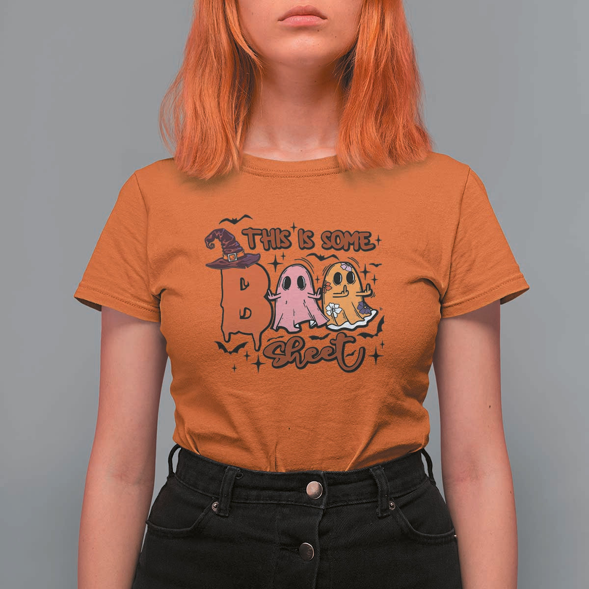 Funny This Is Some Boo Sheet T Shirt For Women Halloween Ghost Witch Hat - Wonder Print Shop