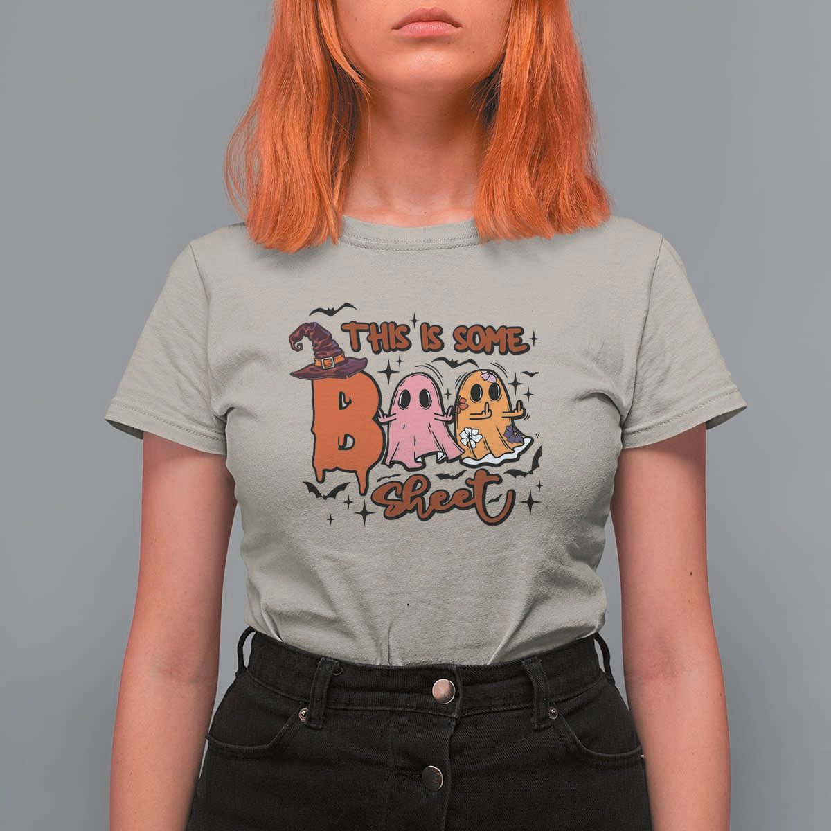 Funny This Is Some Boo Sheet T Shirt For Women Halloween Ghost Witch Hat - Wonder Print Shop
